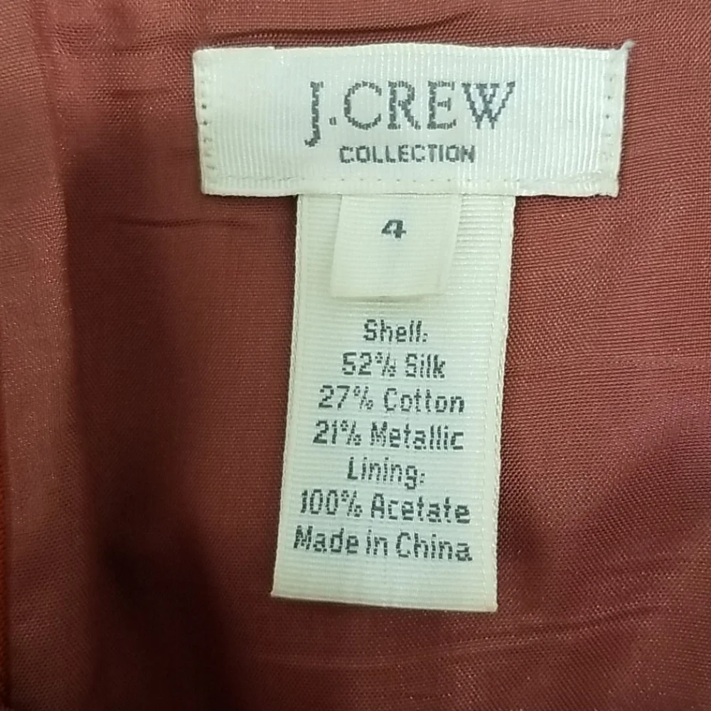J. Crew Collection Pink Shimmer Silk Brocade Skirt